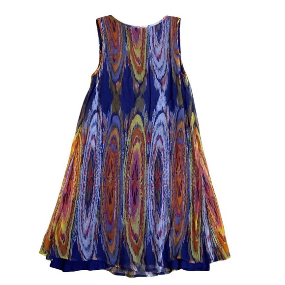Alberto Makali Multicolor Sleeveless Tent Dress Sequin Small Flowy Summer - Picture 5 of 9